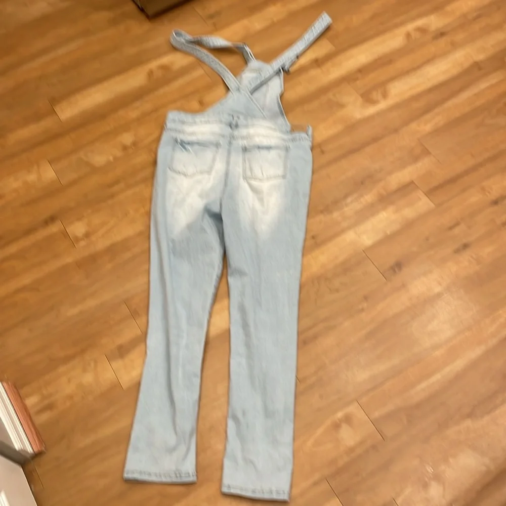 Hand distressed own design Patchwork Distressed DENIM Jean Overalls - Picture 7 of 7